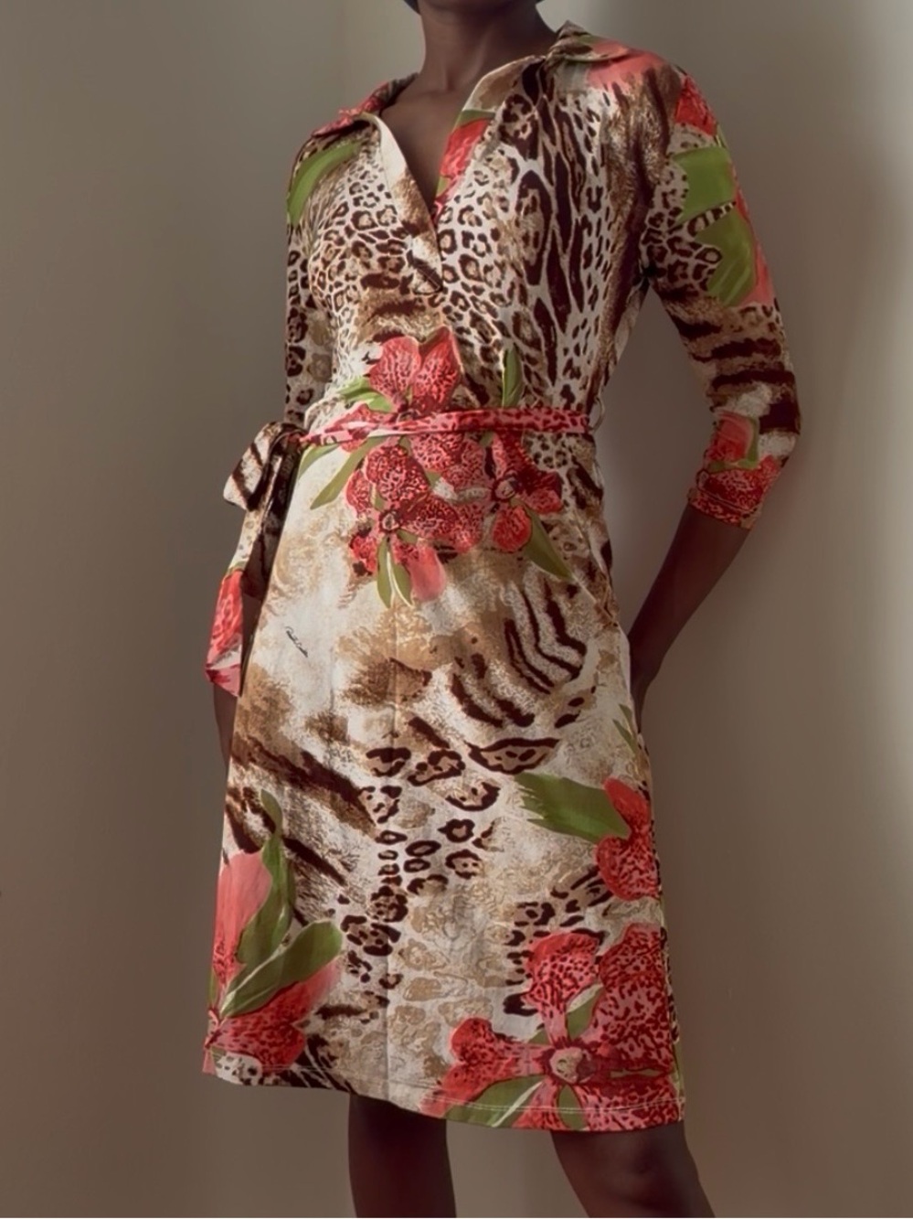 Vintage Roberto Cavalli Orchid Animal Print Dress - Picture 5 of 13